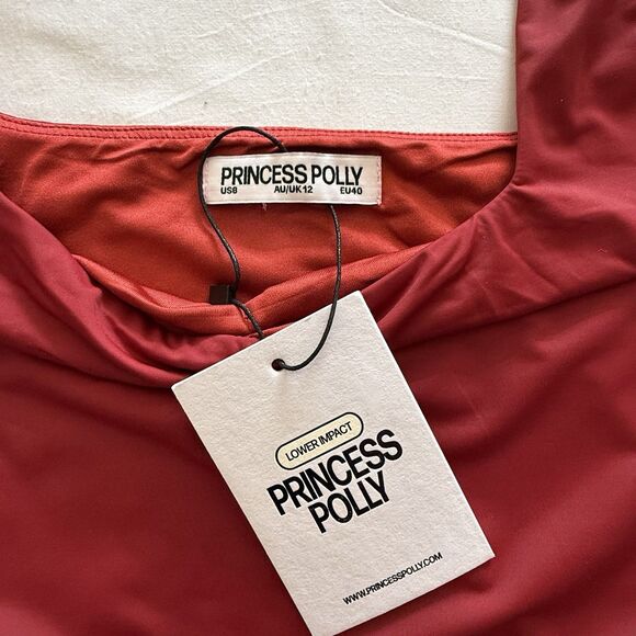 Princess Polly Rehna Crop Tank Red Y2K Going Out Vampy Grunge Sz 8 - Picture 3 of 5